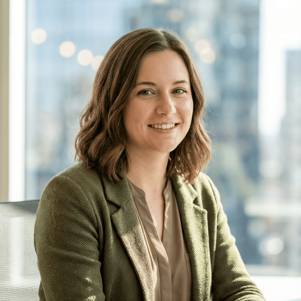 HR manager in her late 20s, White, friendly professional demeanor